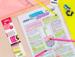 Surligneur liderpapel crayon de couleur néon jumbo mine extra-résistante forme triangulaire ergonomique coloris rose