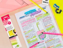 Surligneur liderpapel crayon de couleur néon jumbo mine extra-résistante forme triangulaire ergonomique coloris jaune