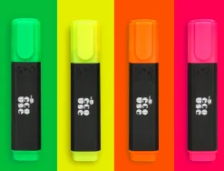 Surligneur liderpapel ecouse fluorescent fabrique 68% plastique recycle boite de 4 un coloris assortis