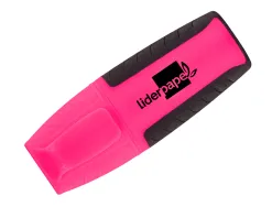 Surligneur liderpapel fluorescent mini tracé 1/4mm pointe biseautée grip caoutchouc coloris rose