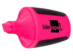 Surligneur liderpapel fluorescent mini tracé 1/4mm pointe biseautée grip caoutchouc coloris rose