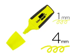 Surligneur liderpapel fluorescent mini tracé 1/4mm pointe biseautée grip caoutchouc coloris jaune