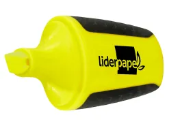 Surligneur liderpapel fluorescent mini tracé 1/4mm pointe biseautée grip caoutchouc coloris jaune
