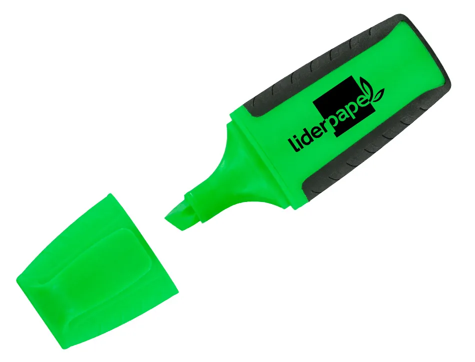 Surligneur liderpapel fluorescent mini tracé 1/4mm pointe biseautée grip caoutchouc coloris vert