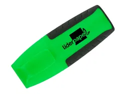 Surligneur liderpapel fluorescent mini tracé 1/4mm pointe biseautée grip caoutchouc coloris vert
