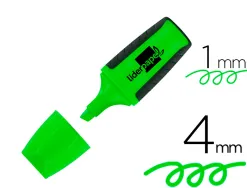 Surligneur liderpapel fluorescent mini tracé 1/4mm pointe biseautée grip caoutchouc coloris vert