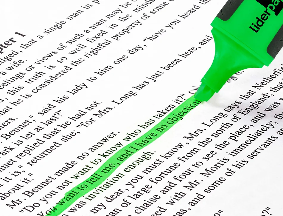 Surligneur liderpapel fluorescent mini tracé 1/4mm pointe biseautée grip caoutchouc coloris vert