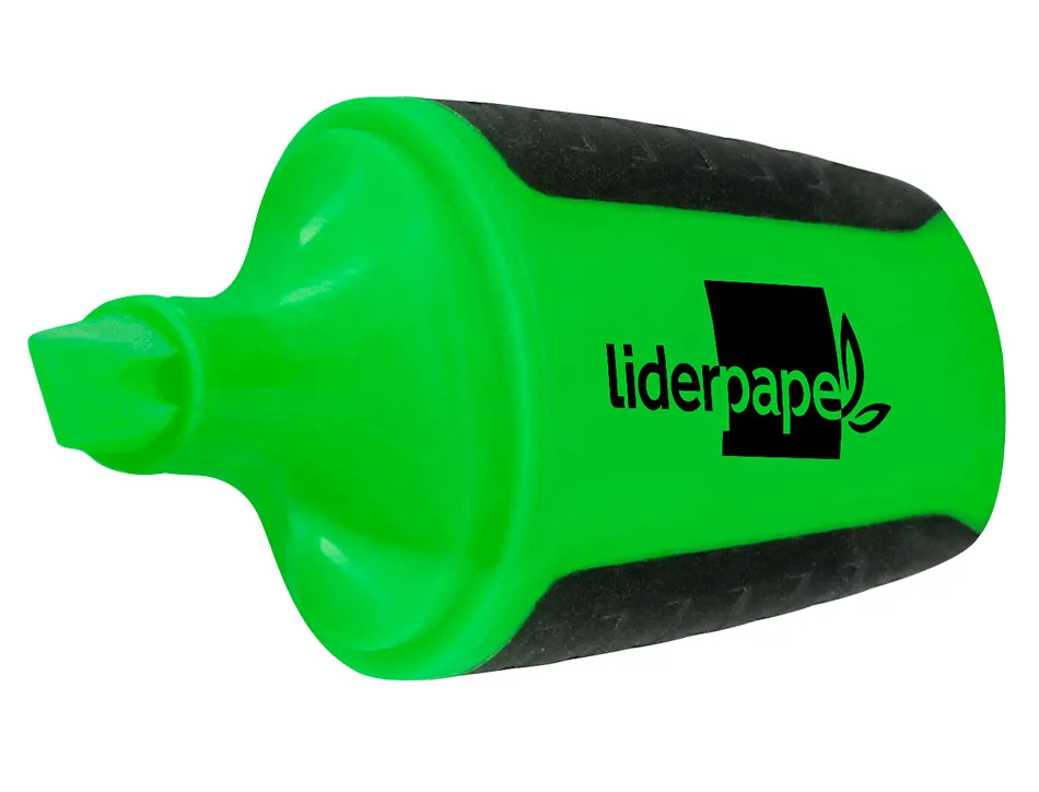 Surligneur liderpapel fluorescent mini tracé 1/4mm pointe biseautée grip caoutchouc coloris vert