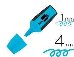 Surligneur liderpapel fluorescent mini tracé 1/4mm pointe biseautée grip caoutchouc coloris bleu