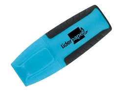 Surligneur liderpapel fluorescent mini tracé 1/4mm pointe biseautée grip caoutchouc coloris bleu