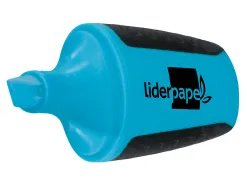 Surligneur liderpapel fluorescent mini tracé 1/4mm pointe biseautée grip caoutchouc coloris bleu