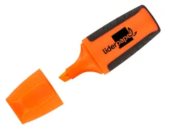 Surligneur liderpapel fluorescent mini tracé 1/4mm pointe biseautée grip caoutchouc coloris orange