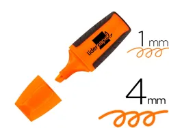 Surligneur liderpapel fluorescent mini tracé 1/4mm pointe biseautée grip caoutchouc coloris orange