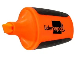 Surligneur liderpapel fluorescent mini tracé 1/4mm pointe biseautée grip caoutchouc coloris orange
