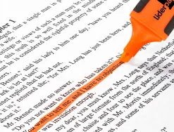 Surligneur liderpapel fluorescent mini tracé 1/4mm pointe biseautée grip caoutchouc coloris orange
