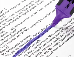 Surligneur liderpapel fluorescent mini tracé 1/4mm pointe biseautée grip caoutchouc coloris violet