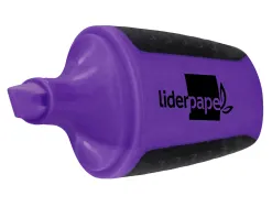 Surligneur liderpapel fluorescent mini tracé 1/4mm pointe biseautée grip caoutchouc coloris violet