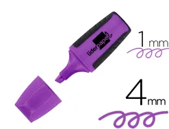 Surligneur liderpapel fluorescent mini tracé 1/4mm pointe biseautée grip caoutchouc coloris violet