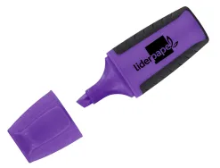 Surligneur liderpapel fluorescent mini tracé 1/4mm pointe biseautée grip caoutchouc coloris violet