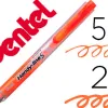 Surligneur pentel handy line s rétractable rechargeable pointe biseautée 1/3.6mm corps fin encre orange