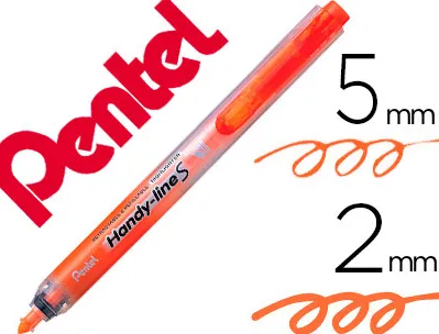 Surligneur pentel handy line s rétractable rechargeable pointe biseautée 1/3.6mm corps fin encre orange