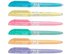 Surligneur pilot frixion light soft effacable pointe moyenne biseautee coloris pastel assortis pochette 6