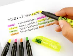 Surligneur pilot frixion light fluo natural pointe moyenne biseautee pochettes de 6 fluo assortis