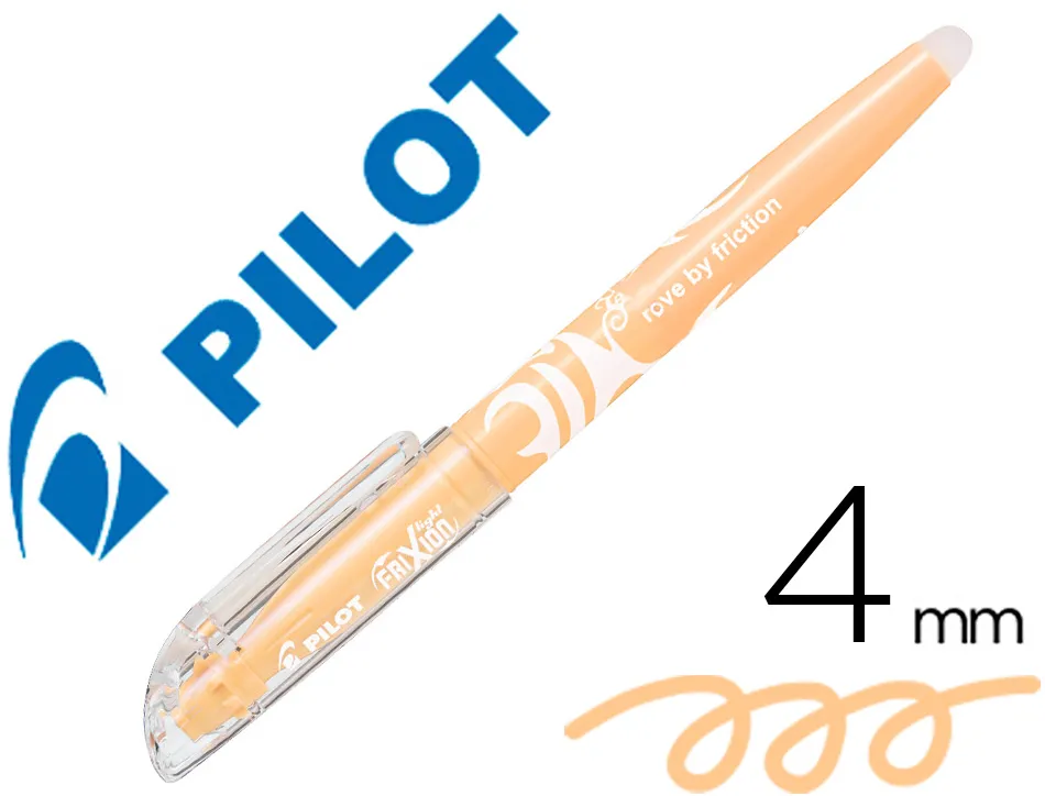 Surligneur pilot frixion light natural effacable pointe moyenne biseautee coloris orange clair