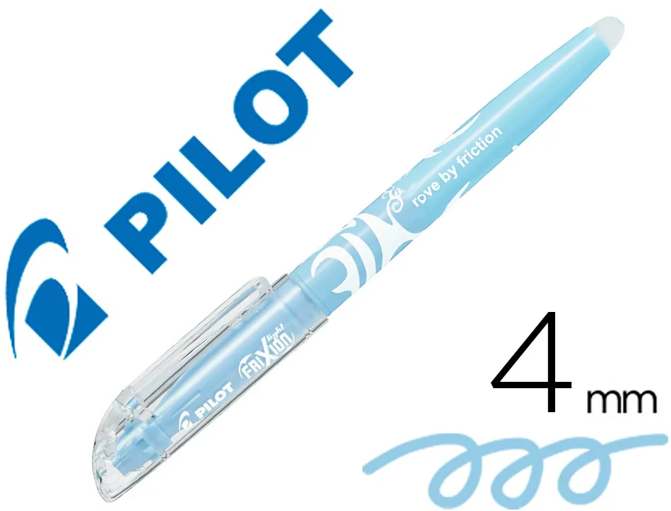 Surligneur pilot frixion light natural effacable pointe moyenne biseautee coloris bleu ciel