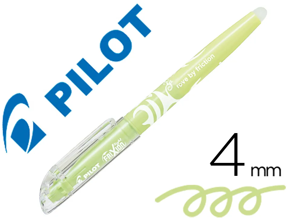 Surligneur pilot frixion light natural effacable pointe moyenne biseautee coloris vert clair
