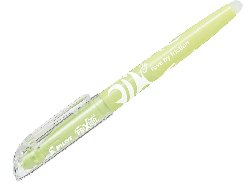 Surligneur pilot frixion light natural effacable pointe moyenne biseautee coloris vert clair