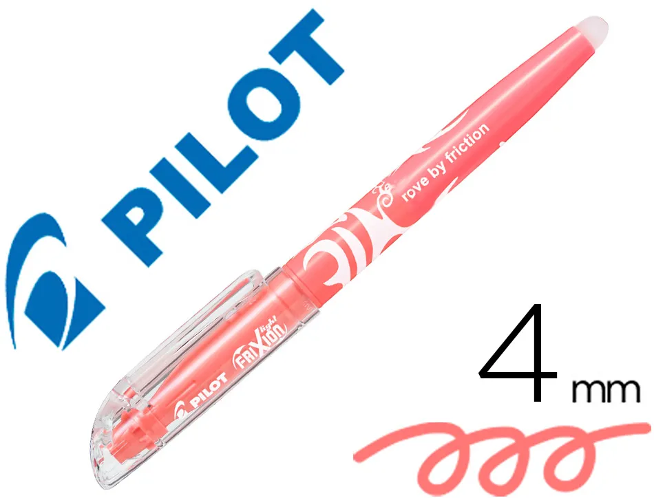 Surligneur pilot frixion light natural effacable pointe moyenne biseautee coloris rouge