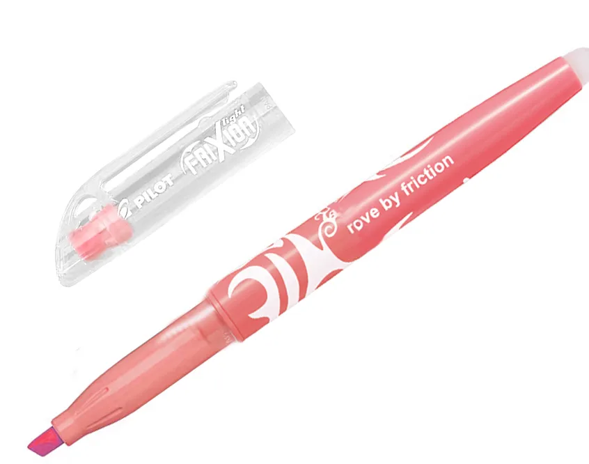 Surligneur pilot frixion light natural effacable pointe moyenne biseautee coloris rouge