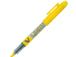 Surligneur pilot v light tracé 1/3mm encre liquide pigmentée fluide niveau d'encre visible coloris jaune