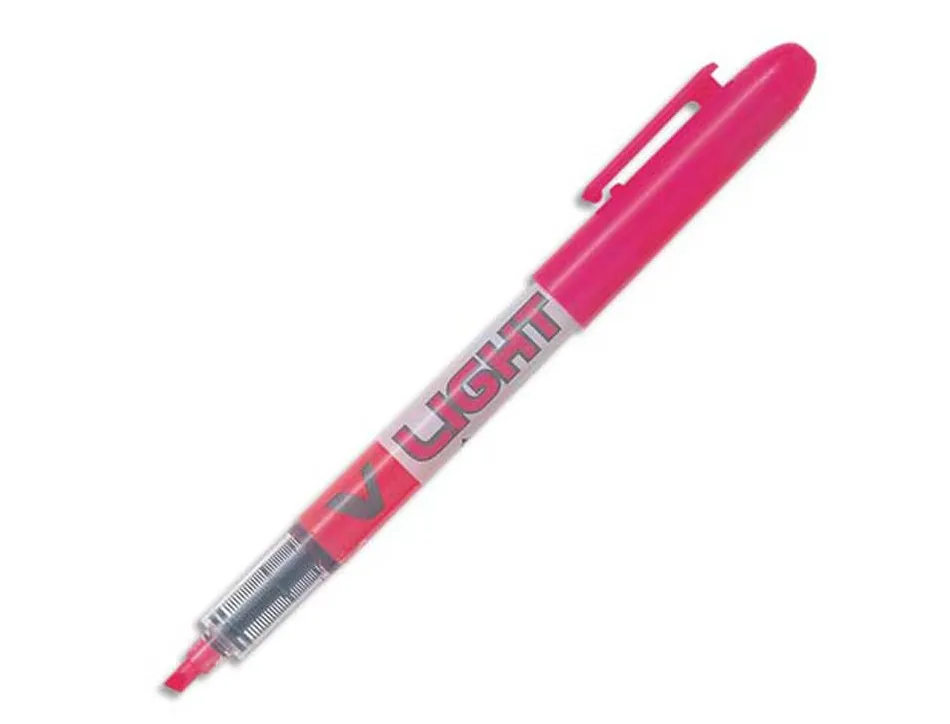 Surligneur pilot v light tracé 1/3mm encre liquide pigmentée fluide niveau d'encre visible coloris rose