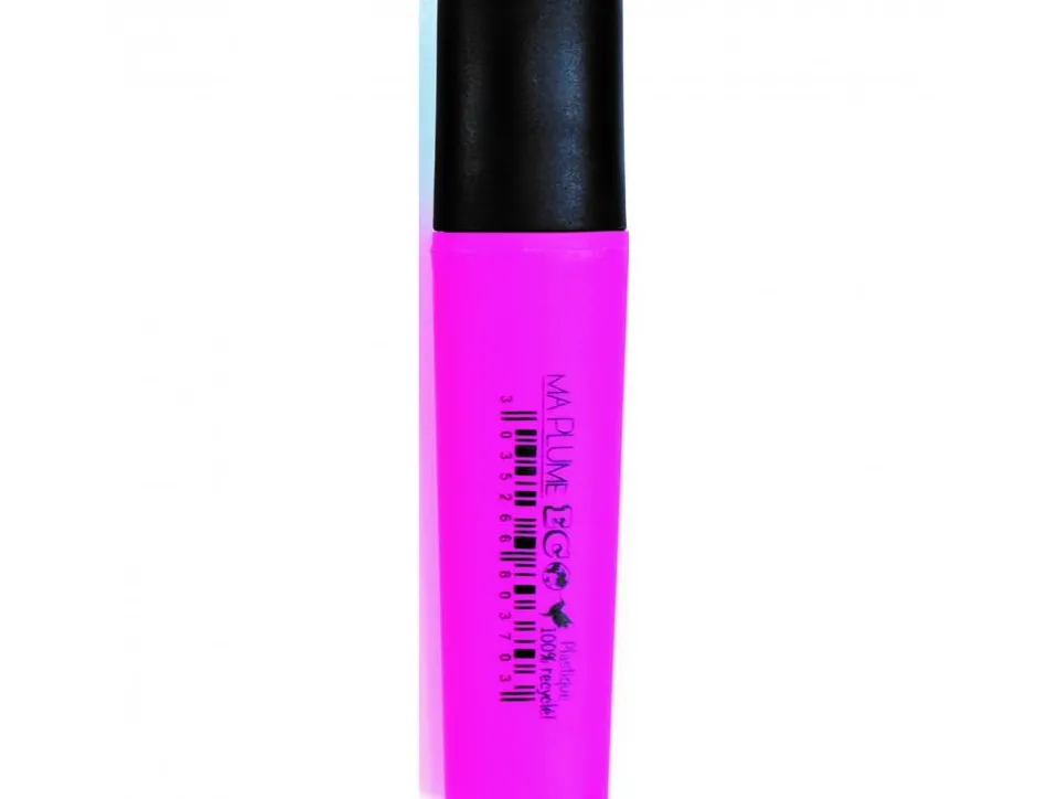 Surligneur plat recycle ulmann pointe biseautee trait de 1.5 a 5 mm corps pp coloris rose