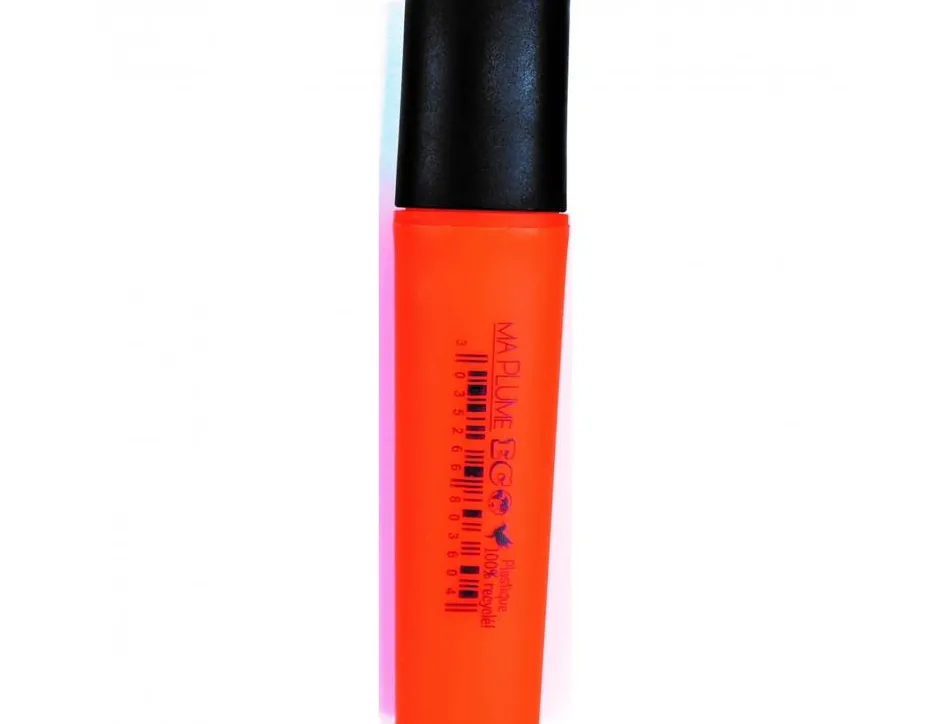 Surligneur plat recycle ulmann pointe biseautee trait de 1.5 a 5 mm corps pp coloris orange