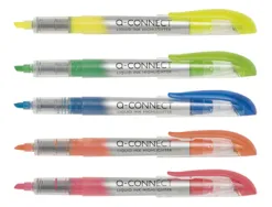 Surligneur q-connect écriture 1/3mm corps transparent encre liquide couleur jaune
