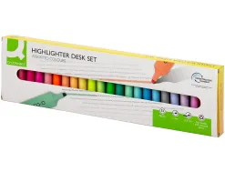 Surligneur q-connect fluorescent pointe biseautee etui de bureau 23 unites coloris assortis