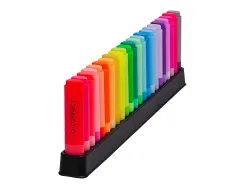 Surligneur q-connect fluorescent pointe biseautee etui de bureau 23 unites coloris assortis
