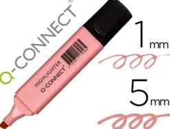 Surligneur q-connect pastel tracé 2/5 mm pointe biseautée coloris rose