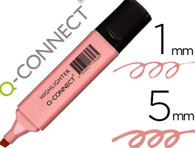 Surligneur q-connect pastel tracé 2/5 mm pointe biseautée coloris rose