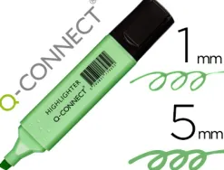 Surligneur q-connect pastel tracé 2/5 mm pointe biseautée coloris vert