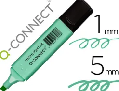 Surligneur q-connect pastel tracé 2/5 mm pointe biseautée coloris bleu