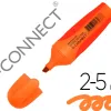Surligneur q-connect premium pointe biseautée encre base eau corps couleur encre grip caoutchouc capuchon clip orange
