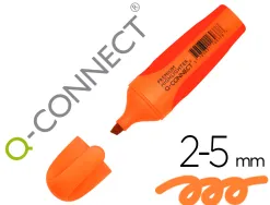 Surligneur q-connect premium pointe biseautée encre base eau corps couleur encre grip caoutchouc capuchon clip orange