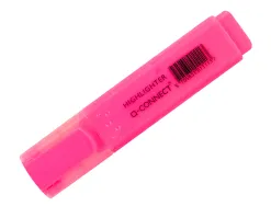 Surligneur q-connect tracé 2/5 mm pointe biseautée couleurs éclatantes rose