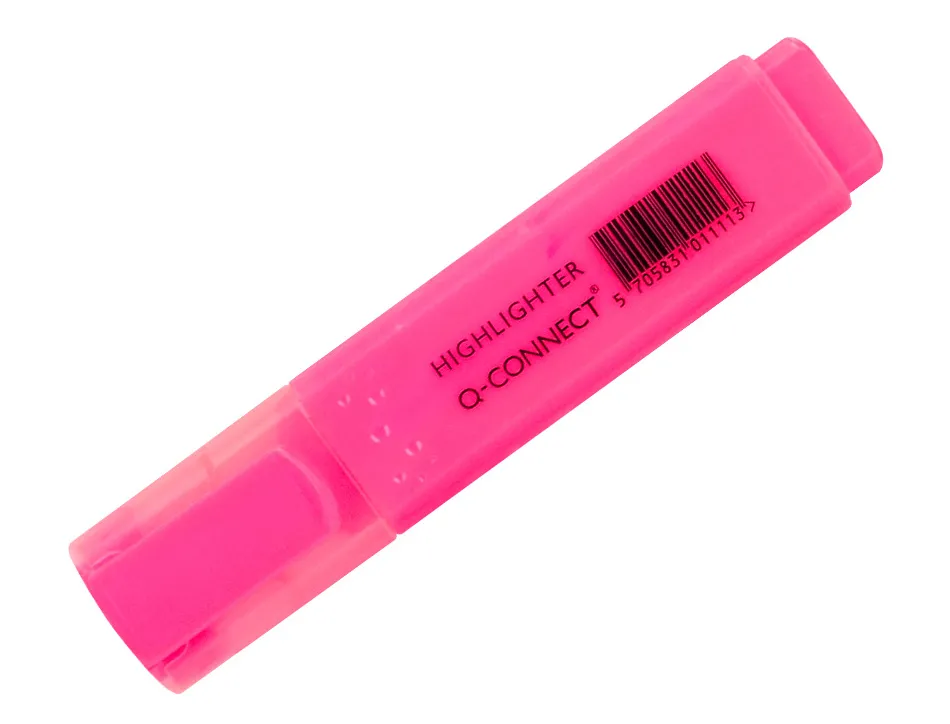 Surligneur q-connect tracé 2/5 mm pointe biseautée couleurs éclatantes rose