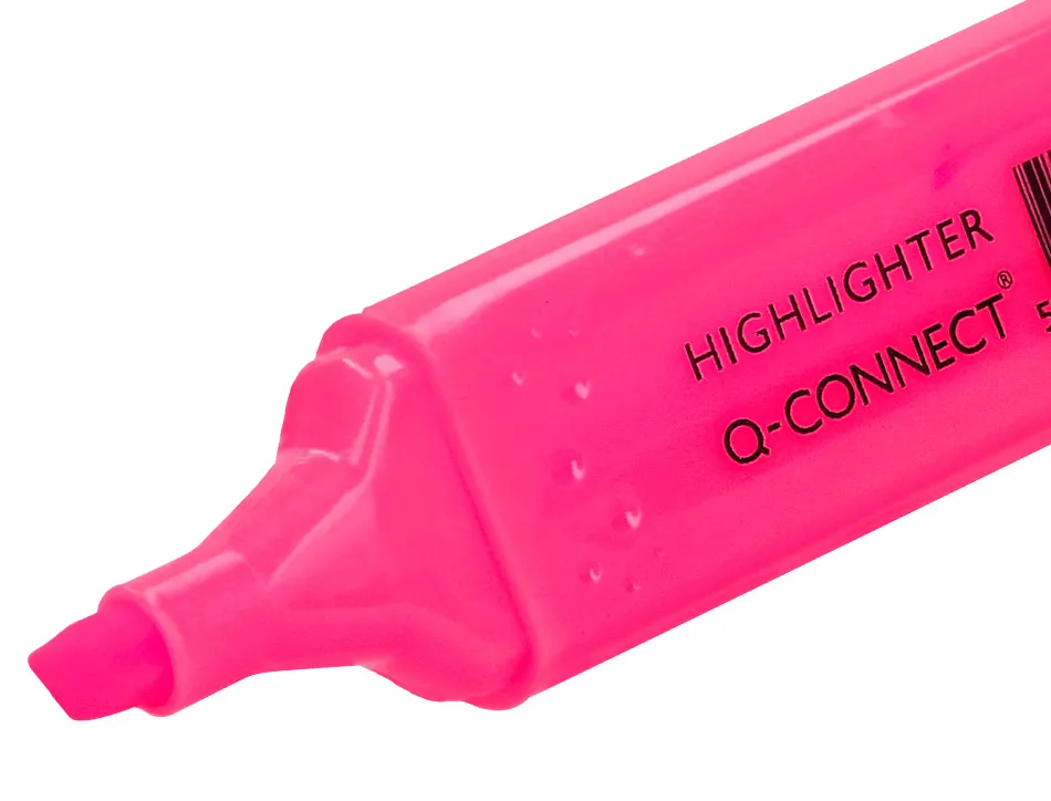 Surligneur q-connect tracé 2/5 mm pointe biseautée couleurs éclatantes rose