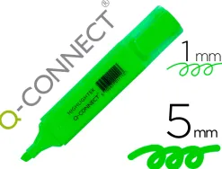 Surligneur q-connect tracé 2/5 mm pointe biseautée couleurs éclatantes vert
